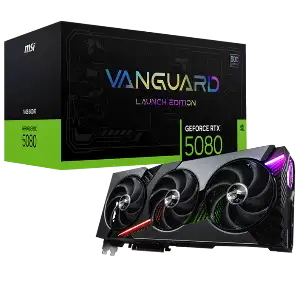 MSI GEFORCE RTX 5080 VANGUARD SOC LAUNCH EDITION OC 16GB GDDR7X GRAPHICS CARD 